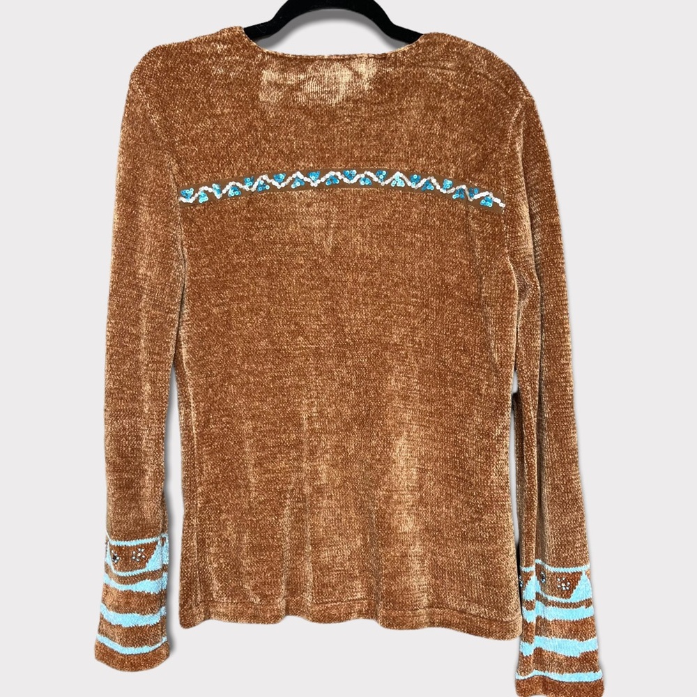 Soft Surroundings Brown and Blue Sweater - Picture 2 of 6